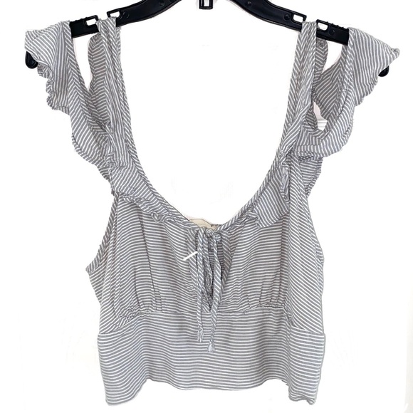 ASOS EMORY PARK Ruffle Crop Pin Cold Shoulder Size Large - Picture 2 of 12